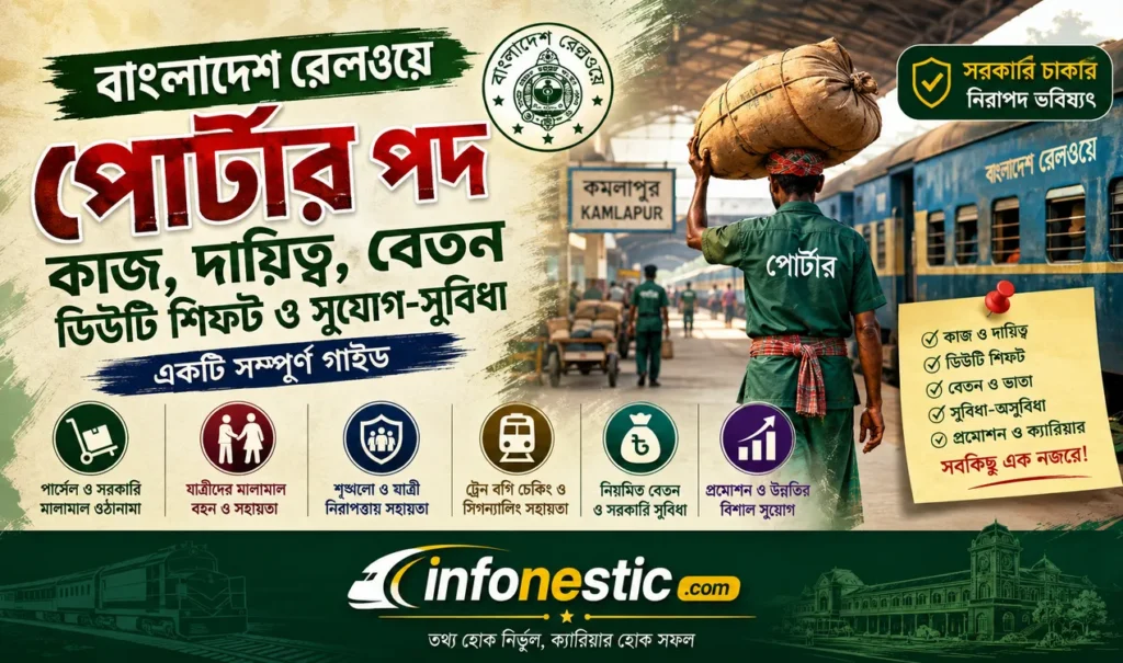 [আপডেট তথ্য] বাংলাদেশ রেলওয়ে পোর্টার পদের কাজ । বেতন, ভূমিকা, সুযোগ-সুবিধা