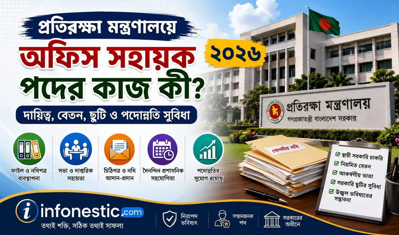 প্রতিরক্ষা মন্ত্রণালয়ে অফিস সহায়ক পদের কাজ কী ২০২৬ দায়িত্ব, বেতন ও বাস্তব তথ্য
